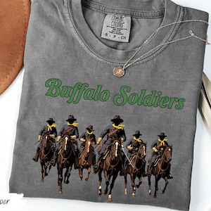 Comfort Colors Buffalo Soldiers Shirt, African American History Tee, Vintage Western Graphic Shirt, Heritage Military Cowboy Unisex Top