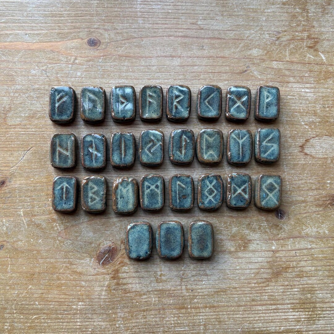 Rune Set. Elder Futhark. Handmade Ceramic. Divination Tools. - Etsy