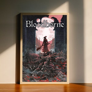 Poster di Bloodborne, ispirato alla saga Souls, poster su tela del videogioco, decorazione da parete, arredamento per la casa, senza cornice