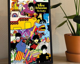 thumbnail image 2 of The Beatles Yellow Submarine Movie Poster - Vintage-Style Print For Music Fans, Multiple Sizes (A4, A3, A2) 2 of 6