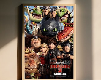 Poster du film How to Train Your Dragon 2, Art mural, Décoration d'intérieur, Sans cadre