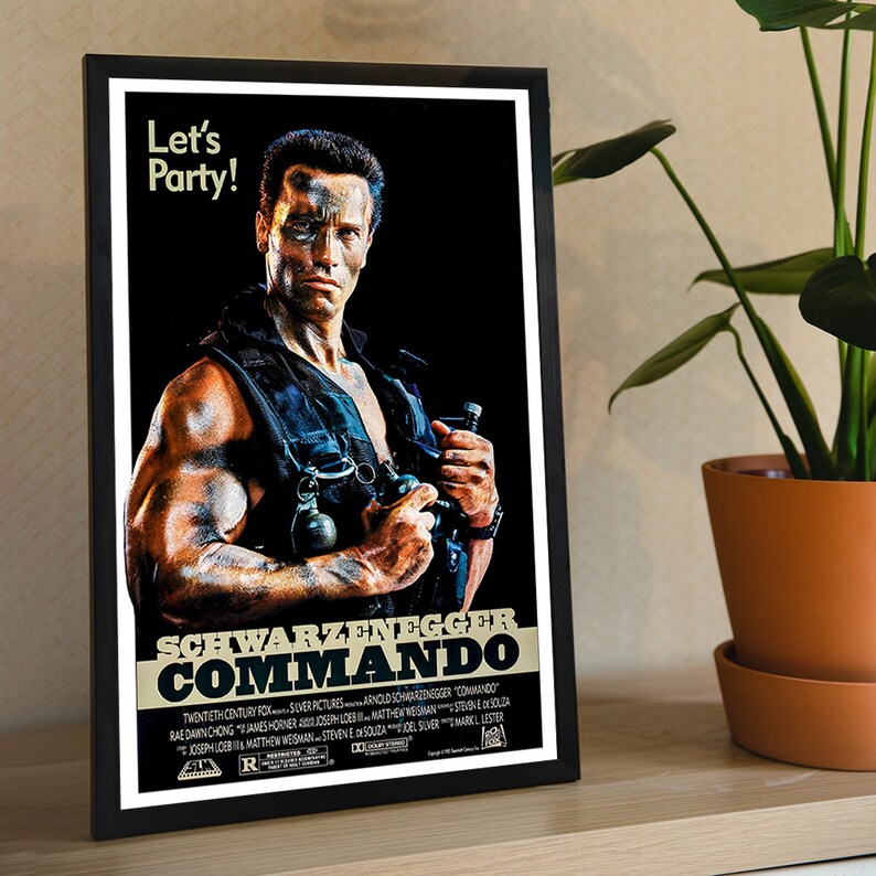 Commando Arnold Schwarzenegger Movie Canvas Poster, Wall Art Decor ...