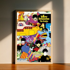 The Beatles Yellow Submarine Collage Canvas Poster, Wall Art Decor, Home Decor, No Frame