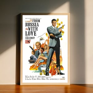Da Rússia com Amor - Pôster em Tela do Filme James Bond 007, Decoração de Parede, Decoração de Casa, Sem Moldura