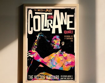 John Coltrane Vintage Jazz-Konzert-Leinwandposter, Wand-Kunst-Dekor, Heimdekoration, ohne Rahmen