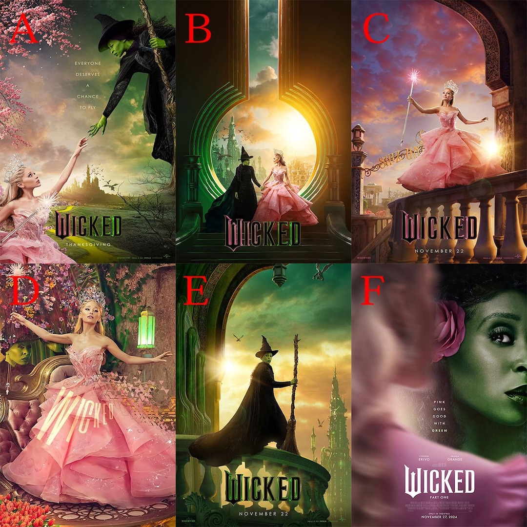 Wicked Movie Canvas Poster, Wall Art Decor, Home Decor, No Frame