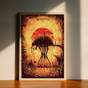 Pôster clássico em tela do jogo Elder Scrolls Morrowind, decoração de parede, decoração para casa, sem moldura
