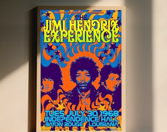 Jimi Hendrix 1968, affiche sur toile, décoration d'art mural, décoration d'intérieur, sans cadre