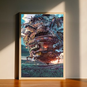 Pôster em tela do filme O Castelo Animado do Studio Ghibli, decoração de parede, decoração para casa, sem moldura