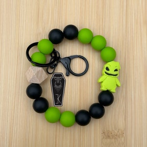 Halloween, Green Monster, Aromatherapy, Silicone Bead, Keychain, Wristlet