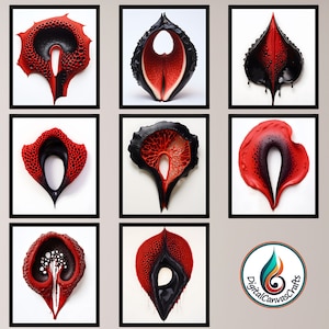 Flower of life digital Wall Art Set, Printable painting home decor, Intimate abstract art