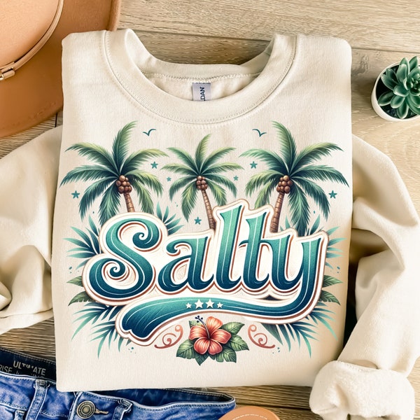 Vintage Png, Salty Png, Palm Trees Png, Vintage Sublimation, Summer Png, Summer Sublimation, Tropical Png, T-Shirt Design, Sweatshirt Png