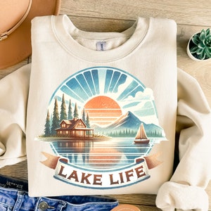 Lake Life Png, Summer Png, Trendy Png, Retro Png, Lake Png, Summer Sublimation, Sublimation Design, T-Shirt Design, Sweatshirt Png