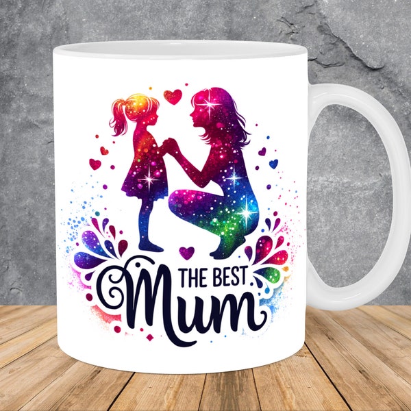 The Best Mum Mother And Daughter Mug Wrap 11oz & 15oz Mug Template, Mug Sublimation Design Mug Wrap Template PNG Instant Digital Download