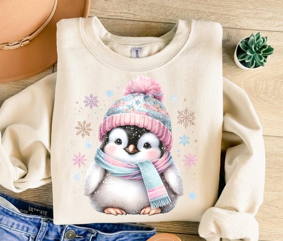 Winter Png, Penguin Png, Snowflakes Png, Winter Sublimation, Trendy Png, Sublimation Design, T-Shirt Design, Sweatshirt Png