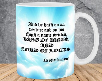 King James Bible Verse Mug Wrap 11oz & 15oz Mug Template, Jesus Christ is Lord, Scripture Png, KJV Verse Png, Christian Mug Sublimation Png