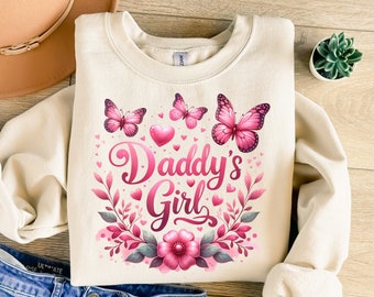Daddy's Girl Png, Flower Png, Butterflies Png, Kids Png, Children Png, Trendy Png, Sublimation Design, T-Shirt Design, Sweatshirt Png