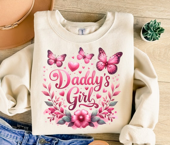 Daddy's Girl Png, Flower Png, Butterflies Png, Kids Png, Children Png, Trendy Png, Sublimation Design, T-Shirt Design, Sweatshirt Png