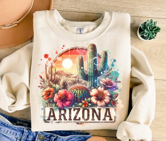 Arizona Png, Vintage Png, Cactus Png, Desert Png, Flower Png, Trendy Png, Sublimation Design, T-Shirt Design, Sweatshirt Png