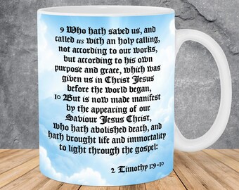King James Bible Verse Mug Wrap 11oz & 15oz Mug Template, The Lord Jesus Christ, Scripture Png, KJV Verse Png, Christian Mug Sublimation Png