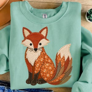 Räv-png, lapptäcke-png, sömnad-png, cottagecore-png, vintage-png, trendig-png, sublimeringsdesign, t-shirtdesign, tröja-png