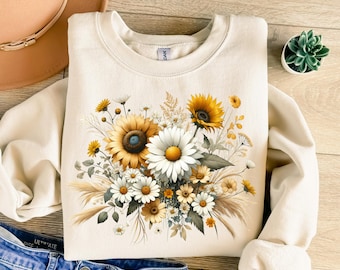 Flowers Png, Wildflowers Png, Sunflowers Png, Daisies Png, Vintage Png, Trendy Png, Sublimation Design, T-Shirt Design, Sweatshirt Png