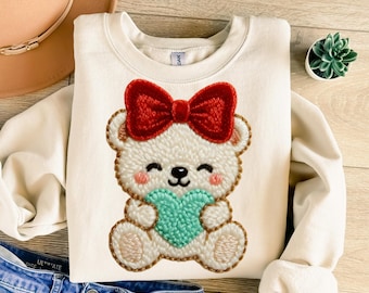 Teddy Bear Png, Quilted Png, Embroidery Png, Bow Png, Girly Sublimation, Trendy Png, Sublimation Design, T-Shirt Design, Sweatshirt Png