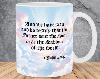 King James Bible Verse Mug Wrap 11oz & 15oz Mug Template, The Lord Jesus Christ, Scripture Png, KJV Verse Png, Christian Mug Sublimation Png