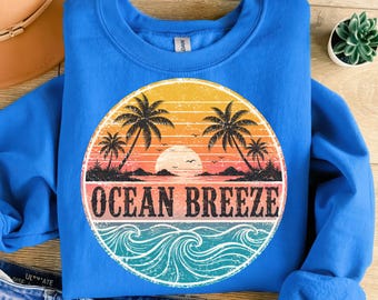 Ocean Breeze Png, Vintage Png, Summer Png, Retro Png, Beach Png, Ocean Sublimation, Sublimation Design, T-Shirt Design, Sweatshirt Png