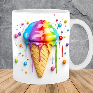  Ice cream Coffee Mug. Ice cream gift 11 oz. black
