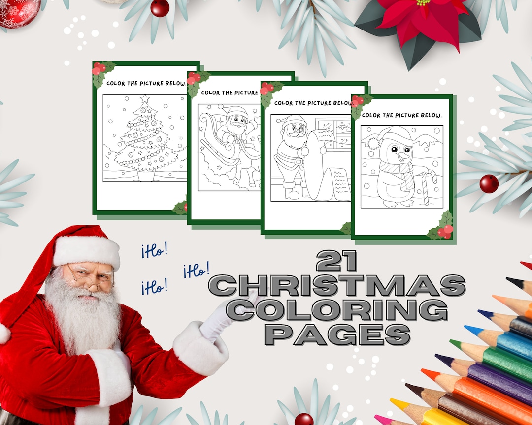 21 Printable Pages of Christmas Drawings | Coloring Christmas Drawings