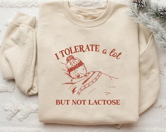 I Tolerate A Lot But Not Lactose Shirt, Retro Cartoon T-Shirt, Weird T Shirt, Trash Panda T Shirt, Unisex