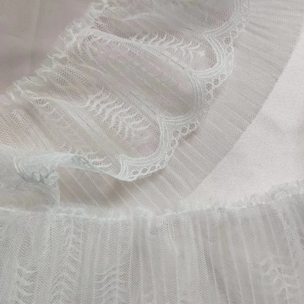 Double Layer White Mesh Lace Trim Embroidery Eyelet Wide Lace Trim Retro Fresh Style Lace Trim DIY Clothing Accessories