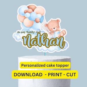 Baby Shower Cake Topper, Teddybär-Thema-Topper, personalisierte Kuchendekoration Baby Shower Cake Topper, Baby Boy