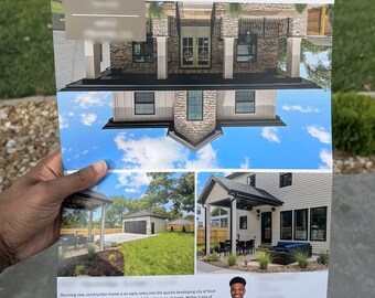 Real Estate 11x17 Bi-Fold Listing Brochure, Canva Template (Front & Back)