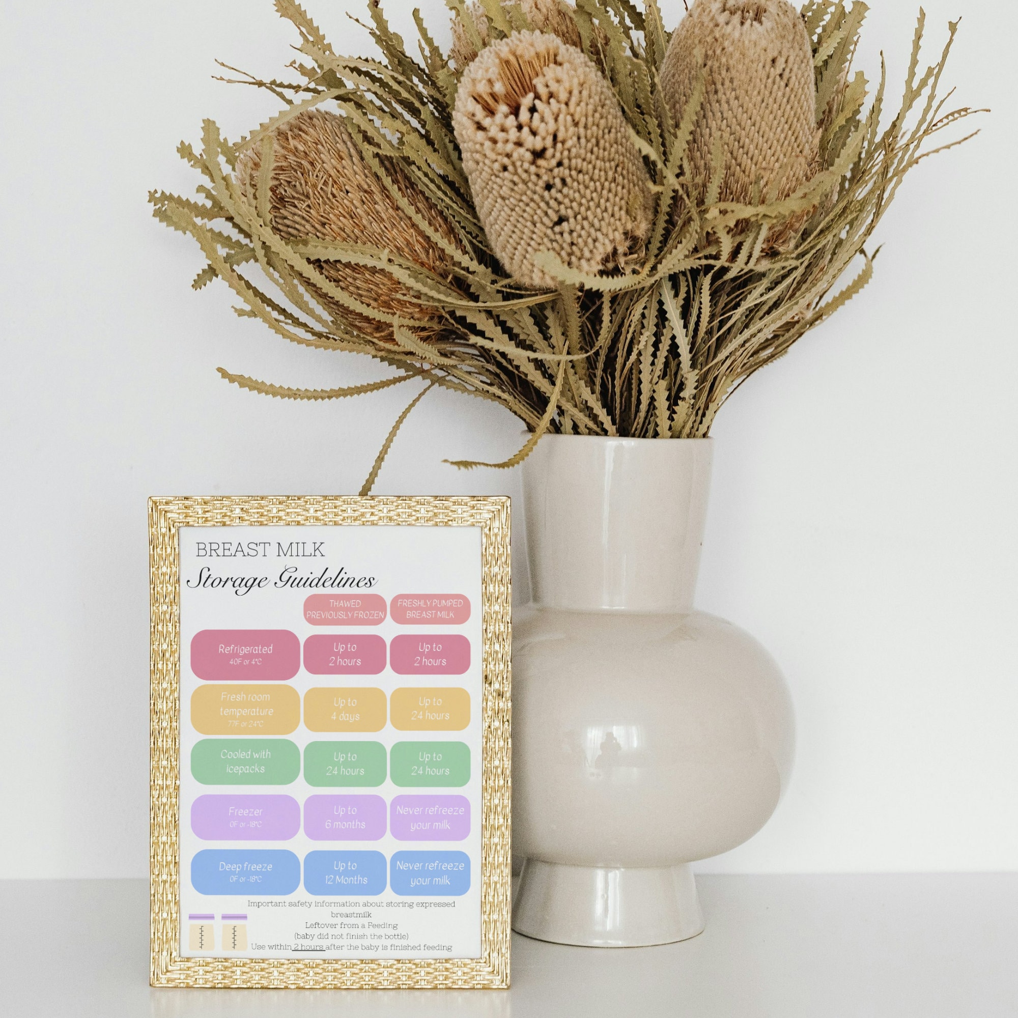 Breast Milk Storage Chart Printable, Breastfeeding Storage Guidelines ...