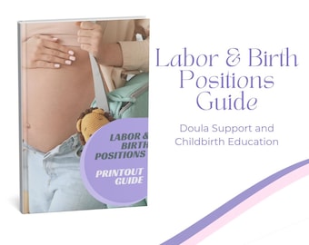 Guía de posiciones para el parto: Plantilla editable para el apoyo de doulas y la educación sobre el parto.