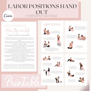 Labor & Birth Positions Guide: Editable Template for Doula Support and Childbirth Education