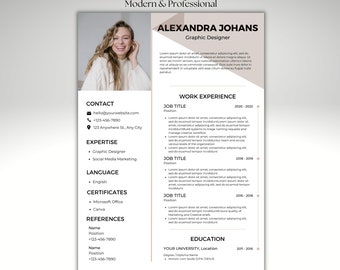 Resume Template, Professional Modern Resume Template, CV Template, Canva Modern Resume template Canva, Professional Modern Resume Creative