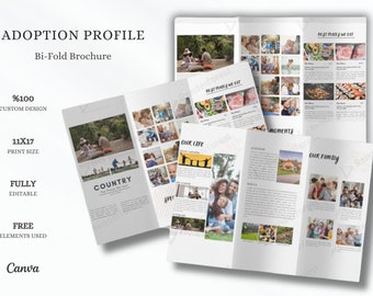Modèle de Brochure de profil d'adoption, modèle de Brochure de profil d'adoption, modèle de brochure pliant en deux, profil d'adoption numérique, profil d'adoption