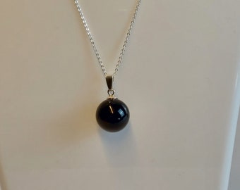 925 sterling zilveren halsketting met zwarte onyx parel, delicate minimalistische halsketting, filigraan parelsieraad, nikkelvrij
