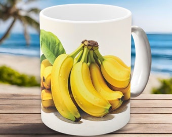 Cute Banana Mug - Fruit Mug, Fun Mug, Summer Mug, Seasonal Mug, Gift Mug, Custom Mug