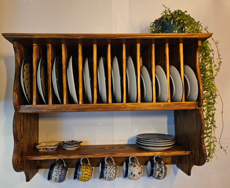 Handmade Plate Rack Farmhouse Style and Dishes Organizer - Etsy