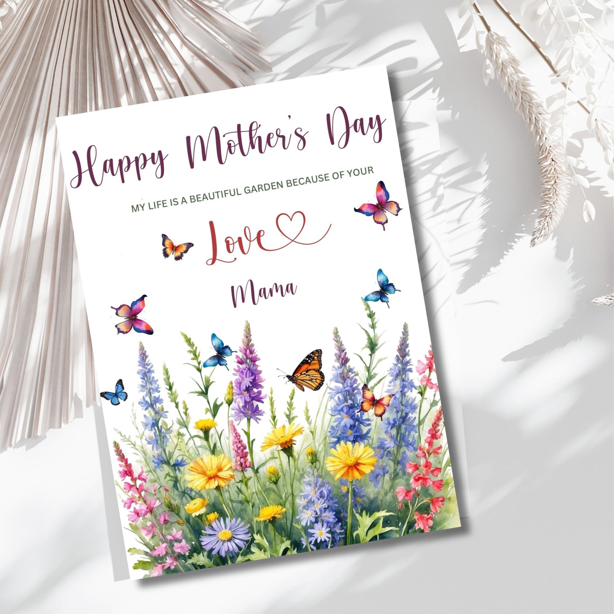 Happy Mothers Day Card, Printable Mothers Day Card, Colourful ...