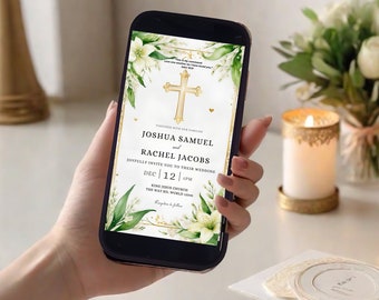 Christian Wedding Invitation Template,Church Wedding Invitation,Catholic Wedding Invitation,Instant Download,Evites,Electronic Invitation