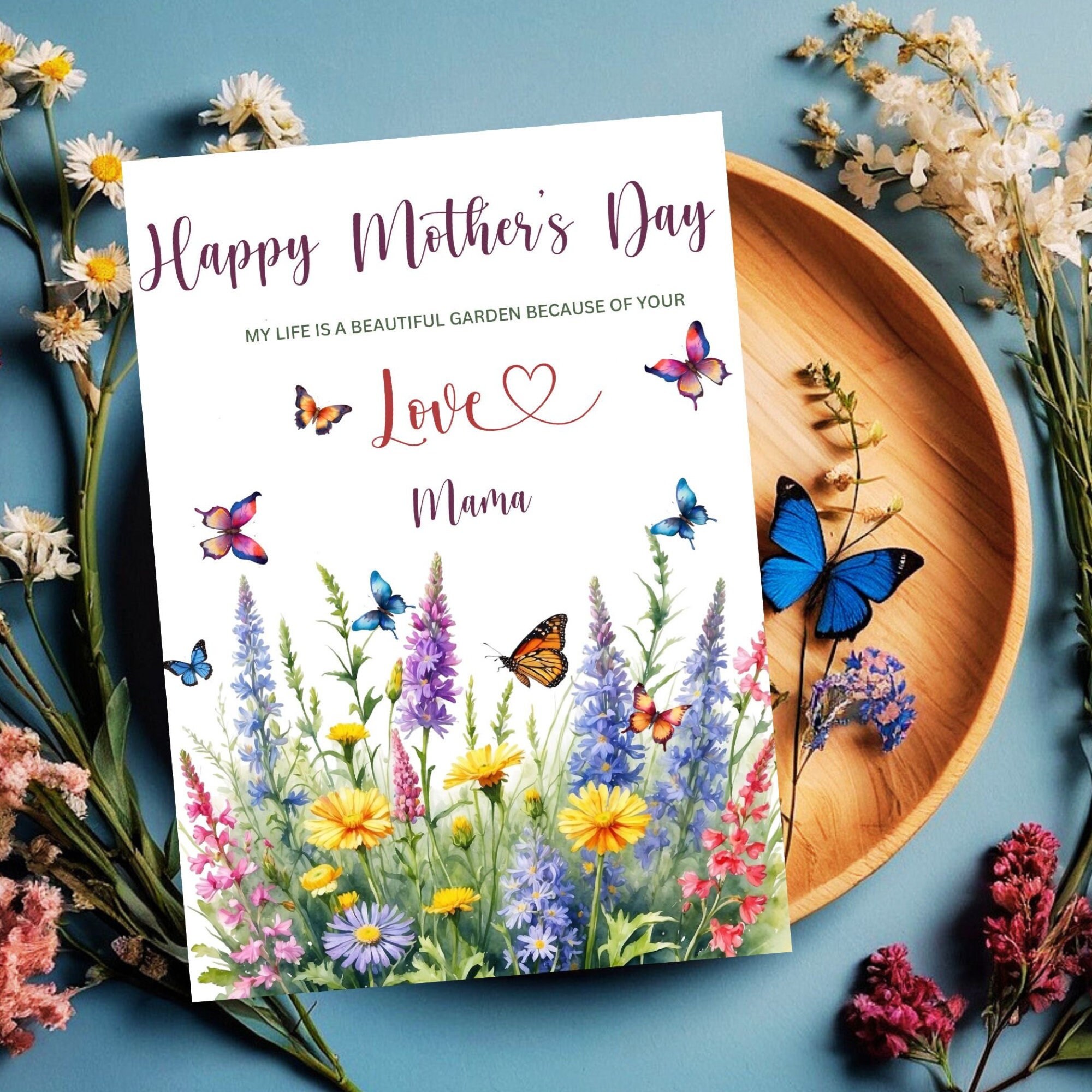 Happy Mothers Day Card, Printable Mothers Day Card, Colourful ...