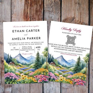 Mountain Wildflower Wedding Invitation Set (Evite)