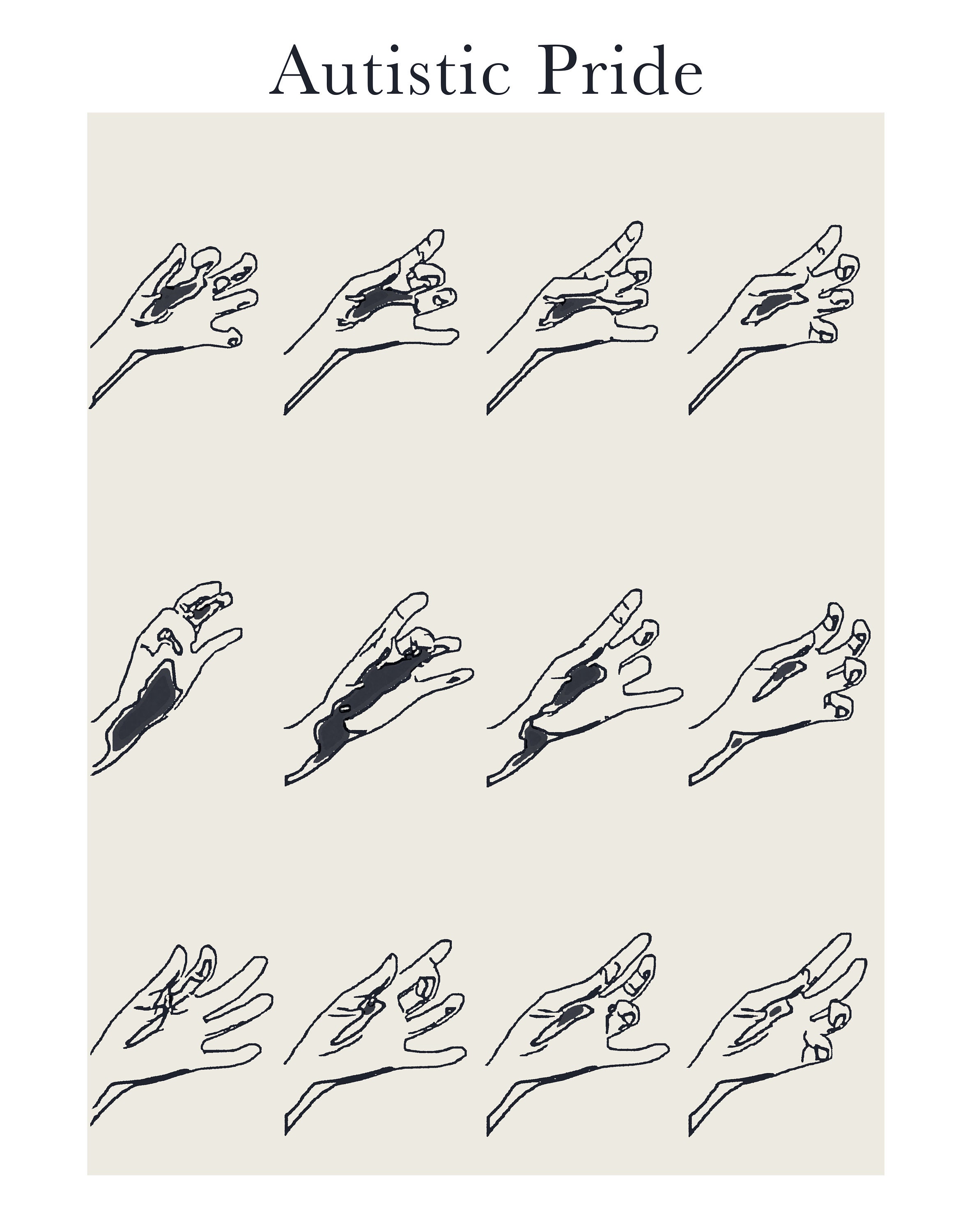 Autism Hand Stimming Neurodiversity Pride Print Etsy