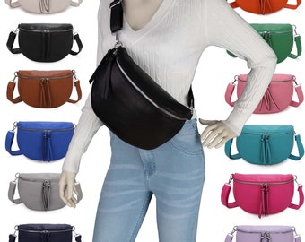 Bauchtasche Umhängetasche Crossbody-Bag Hüfttasche Kunstleder Italy-Design