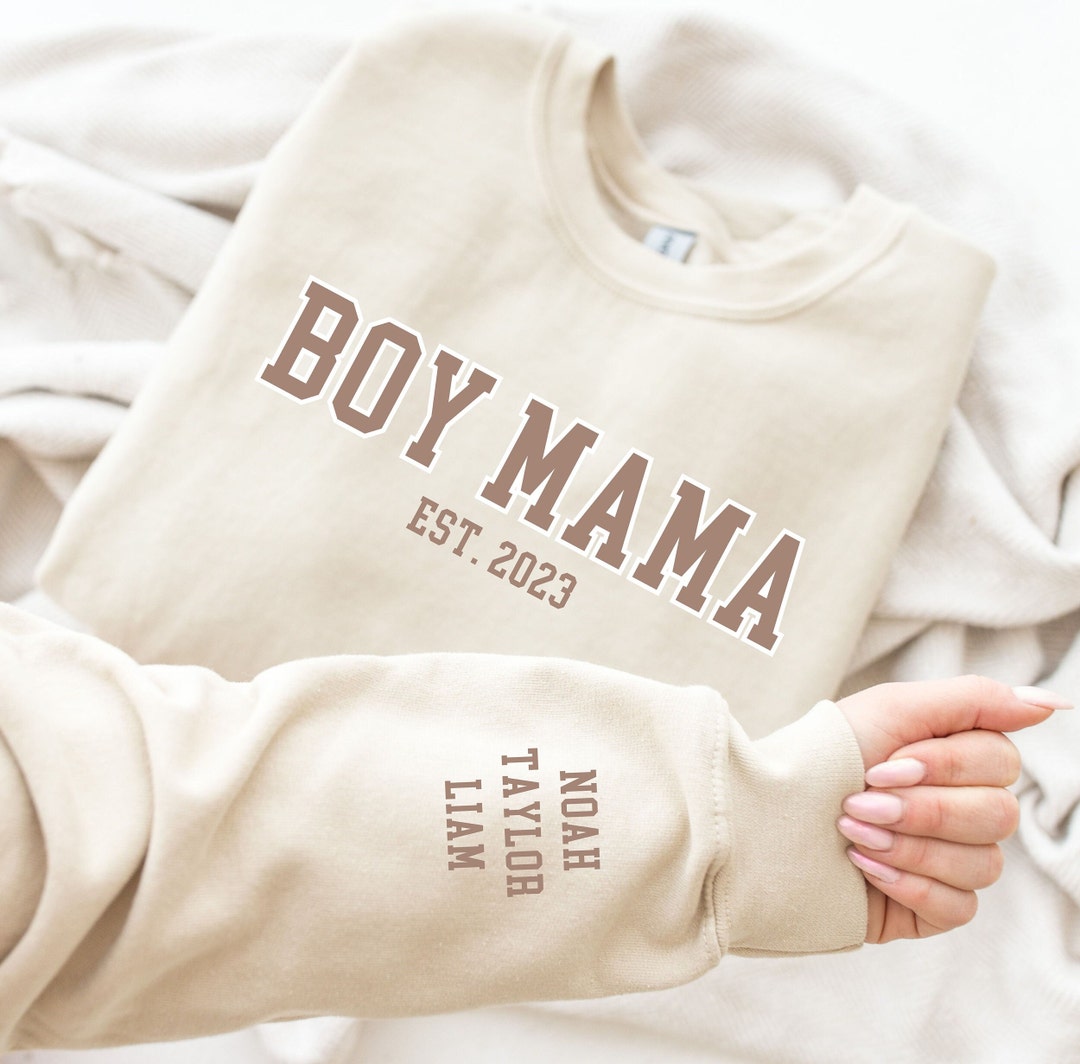 Boy Mom Sweatshirt, Personalized Mom Sweatshirt, Est. Boy Mom Sweater